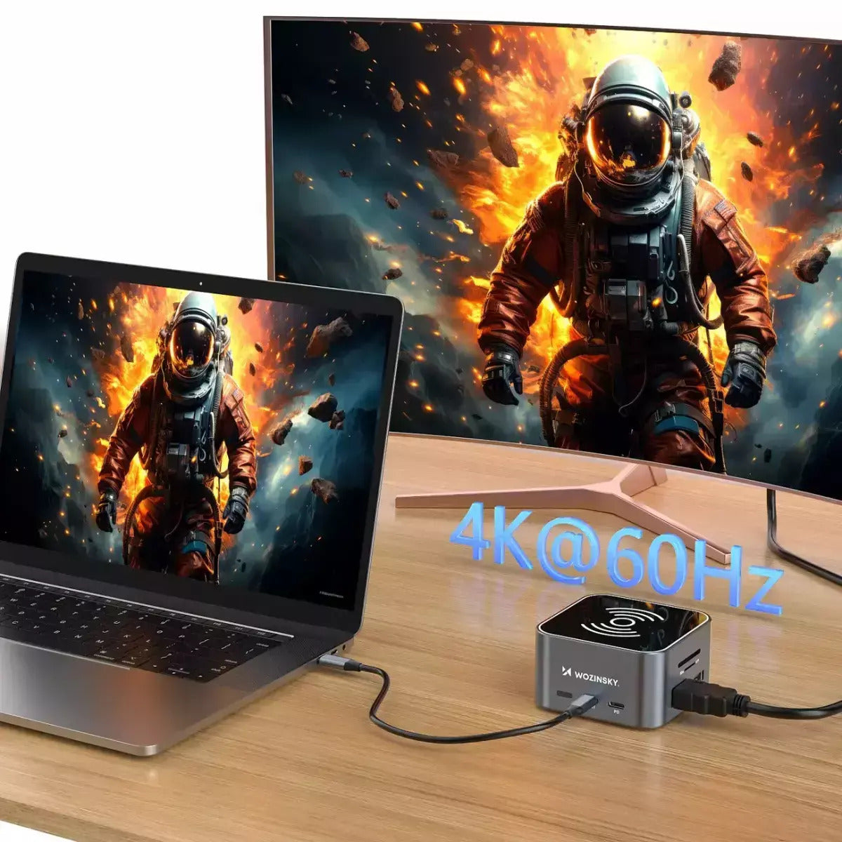 Wozinsky WHBC09Y8S USB-C Docking Station με HDMI 4K PD Ethernet Γκρι