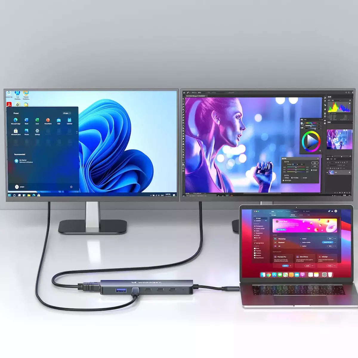 Wozinsky WHBC10Y4S USB-C Docking Station με HDMI 4K PD Γκρι