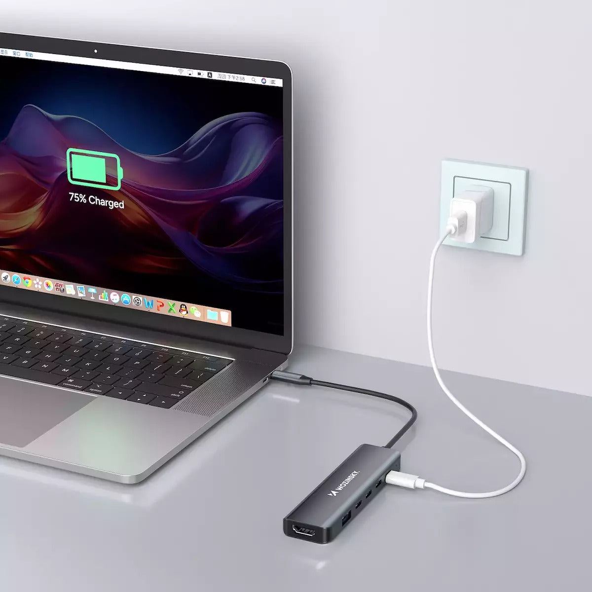 Wozinsky WHBC10Y4S USB-C Docking Station με HDMI 4K PD Γκρι