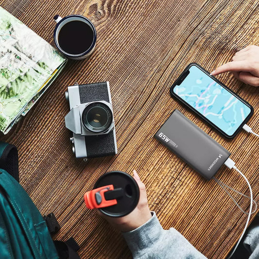 Wozinsky K65+ Power Bank 30000mAh 65W with USB-A Port and 2 USB-C Power Delivery Ports Black