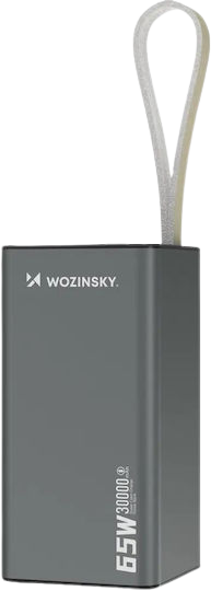 Wozinsky K65+ Power Bank 30000mAh 65W με Θύρα USB-A και 2 Θύρες USB-C Power Delivery Μαύρο