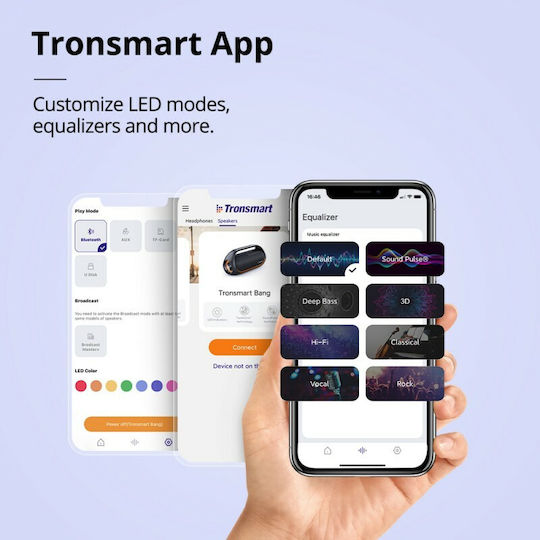 Tronsmart Bang Φορητό Ηχείο 60W με Διάρκεια Μπαταρίας έως 15 ώρες Μαύρο