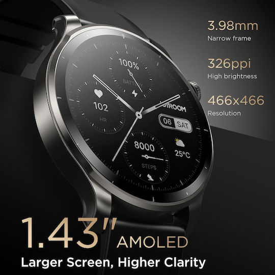 Joyroom Jr-fv1 Venture Series 1.43 Inch Bluetooth Call Smart Watch Supports Sleep Monitoring Blood Oxygen Detection Dark Grey
