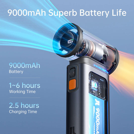 Jisulife Luxury Portable Mini Fan Ultra1 Fa55 Digital Display Led 9000mah 18w Dark Gray