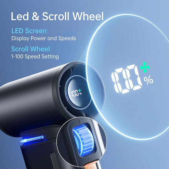 Jisulife Luxury Portable Mini Fan Ultra1 Fa55 Digital Display Led 9000mah 18w Dark Gray