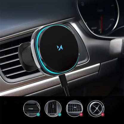 Wozinsky Mobile Car Mount with Adjustable Hooks and Wireless Charging Black