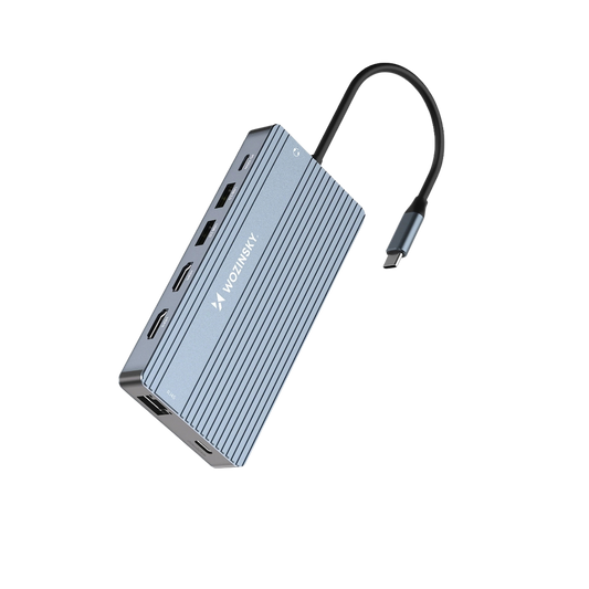 Wozinsky WDS03Y5S USB-C Docking Station με HDMI 4K PD Ethernet και σύνδεση 3 Οθονών Γκρι