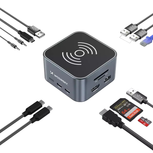 Wozinsky WHBC09Y8S USB-C Docking Station με HDMI 4K PD Ethernet Γκρι