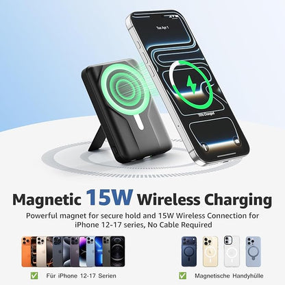 MagSafe Power Bank 10000mAh with Stand – Magnetic Wireless Charger