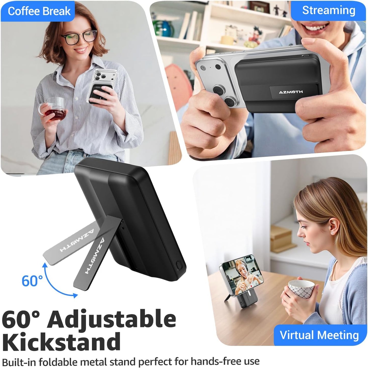 MagSafe Power Bank 10000mAh with Stand – Magnetic Wireless Charger