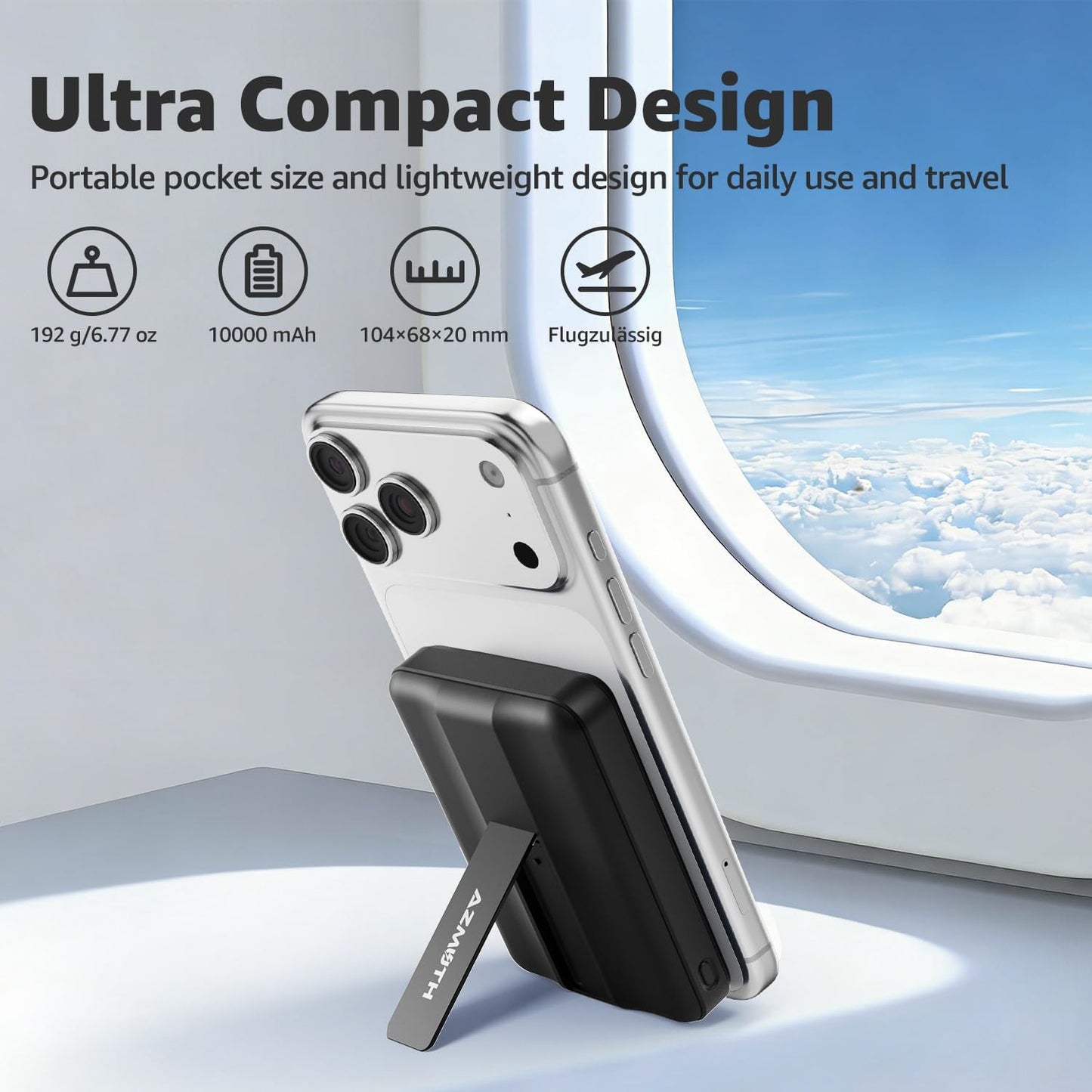 MagSafe Power Bank 10000mAh with Stand – Magnetic Wireless Charger