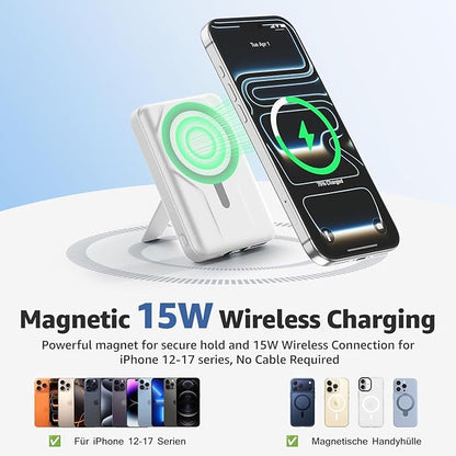 MagSafe Power Bank 10000mAh with Stand – Magnetic Wireless Charger