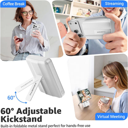 MagSafe Power Bank 10000mAh with Stand – Magnetic Wireless Charger