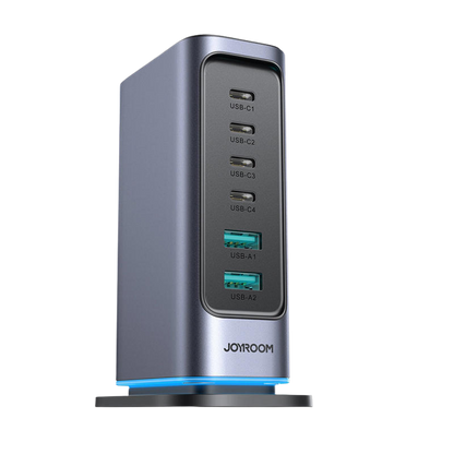 Joyroom GaN Charging Station with 2 USB-A Ports and 4 USB-C Ports 65W in Gray (JR-TCM02)