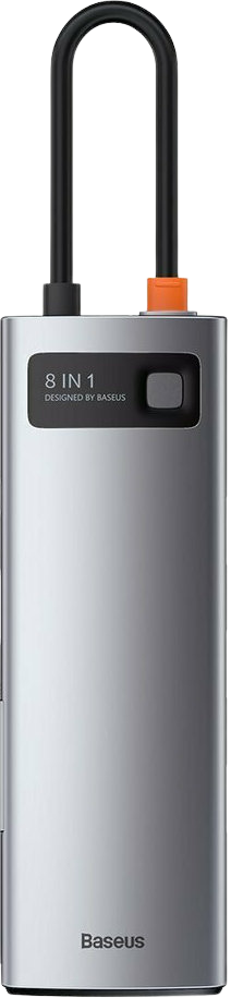 Baseus Metal Gleam Series 8-in-1 USB-C Docking Station με HDMI 4K PD Ethernet Ασημί