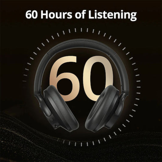 Tronsmart Sounfii Q20S Ασύρματα / Ενσύρματα Over Ear Ακουστικά με 60 ώρες Λειτουργίας Μαύρα