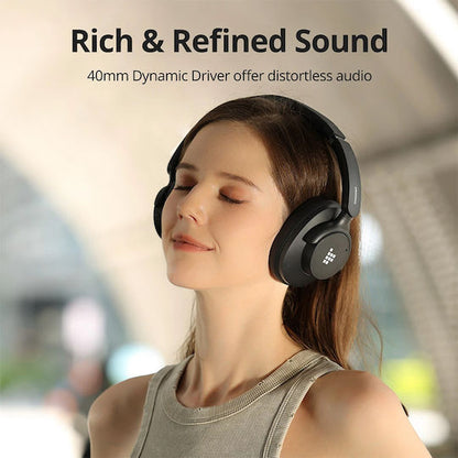 Tronsmart Sounfii Q20S Ασύρματα / Ενσύρματα Over Ear Ακουστικά με 60 ώρες Λειτουργίας Μαύρα